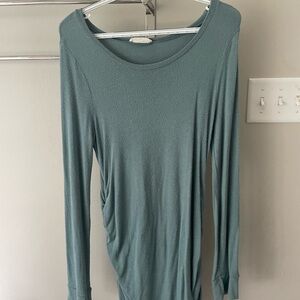 Hello MIZ Teal Sweater Maternity Pink Blush